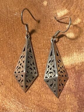 Vintage Handcrafted Mexico 925 Sterling Geometric Earrings